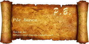 Pór Bence névjegykártya